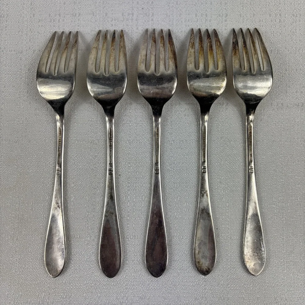 Vintage International Silver‎ Holmes & Edward's FIRST LADY Salad Forks Set Of 5